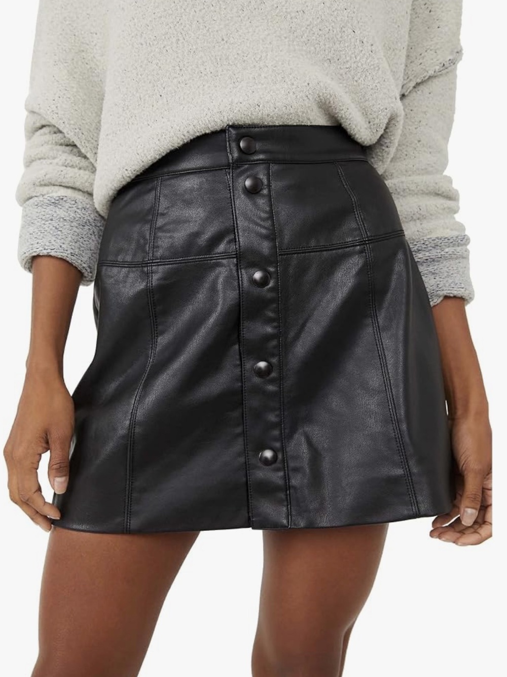 NWT Free People Maisie Vegan Mini Skirt Black size 4